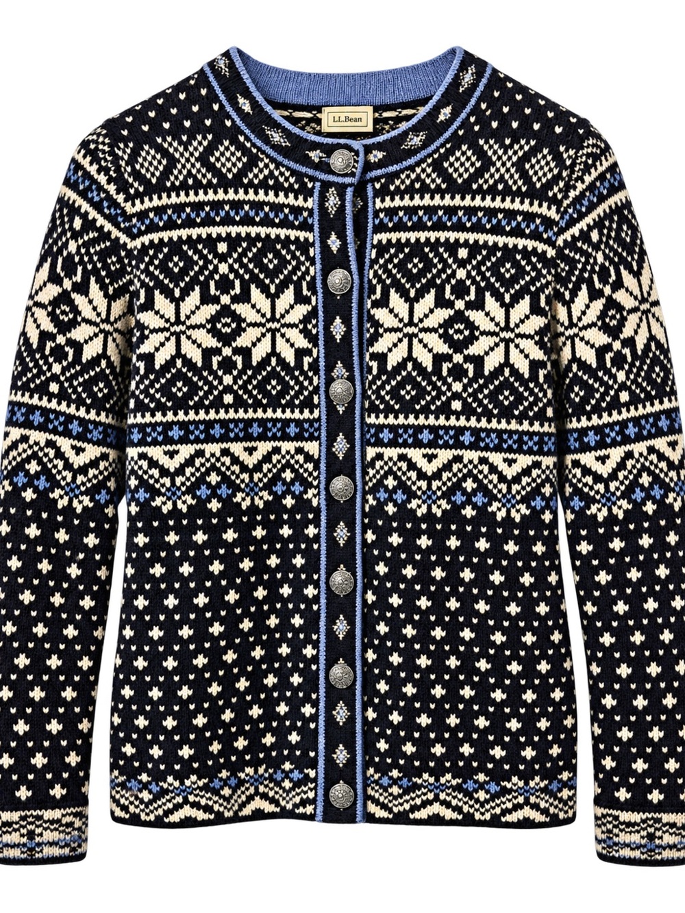 Vintage L.L. Bean Lambs Wool Fair Isle Cardigan
